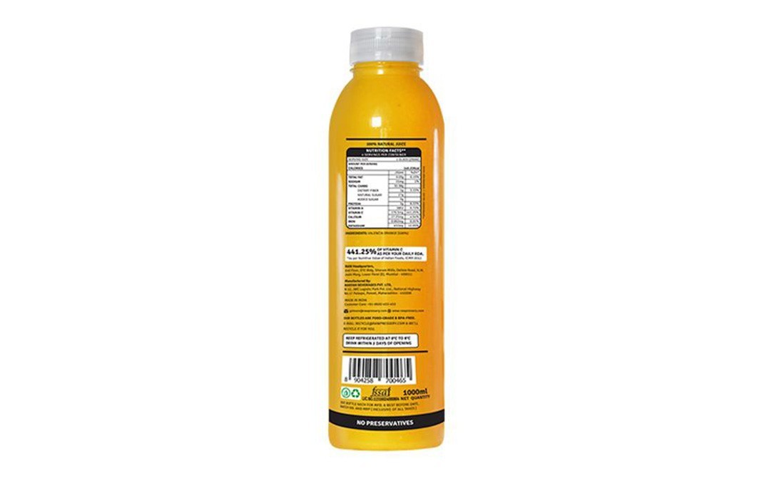 Raw Pressery Valencia Orange Juice    Bottle  1 litre